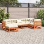 6-piece garden sofa set with pine wood frames in brown wax finish, including cushions. by vidaXL, Garden sets - Ref: Foro24-3...