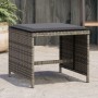 Gartenhocker mit Kissen 4 Stück PE Rattangrau 40x40x35 cm von vidaXL, Hocker für den Außenbereich - Ref: Foro24-4007485, Prei...