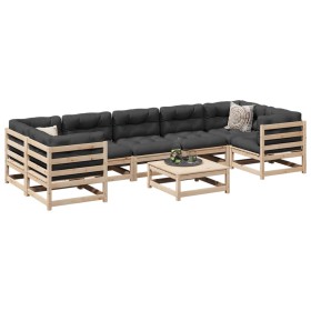 8-piece solid pine wood garden sofa set by vidaXL, Garden sets - Ref: Foro24-3299331, Price: 418,27 €, Discount: %