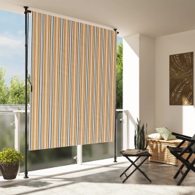 Exterior roller blind in yellow and white steel fabric by vidaXL, Awnings - Ref: Foro24-368774, Price: 67,52 €, Discount: %