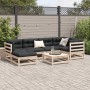 7-teilige Gartensofagarnitur aus massivem Kiefernholz von vidaXL, Gartensets - Ref: Foro24-3299530, Preis: 362,03 €, Rabatt: %