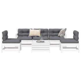 6-piece solid white pine wood garden sofa set by vidaXL, Garden sets - Ref: Foro24-3250729, Price: 416,99 €, Discount: %