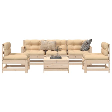 Set mit 6 Gartensofas aus massivem Kiefernholz von vidaXL, Gartensets - Ref: Foro24-3250736, Preis: 333,99 €, Rabatt: %