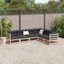 6-piece garden sofa set with solid pine wood and cushions by vidaXL, Garden sets - Ref: Foro24-3299456, Price: 567,65 €, Disc...