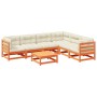 Set mit 7 Gartensofas mit Kissen aus Zirbenholz wachsbraun von vidaXL, Gartensets - Ref: Foro24-3299468, Preis: 739,90 €, Rab...