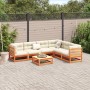 7-piece garden sofa set with pine wood furniture and brown wax cushions by vidaXL, Garden sets - Ref: Foro24-3299468, Price: ...