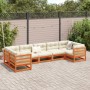 Set Gartensofas 7 Stück massives Kiefernholz wachsbraun von vidaXL, Gartensets - Ref: Foro24-3299615, Preis: 446,15 €, Rabatt: %