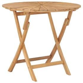 Folding garden table solid teak wood Ø 85 cm by vidaXL, Garden tables - Ref: Foro24-49438, Price: 189,99 €, Discount: %