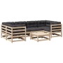 Set mit 7 Gartensofas mit Kissen aus massivem Kiefernholz von vidaXL, Gartensets - Ref: Foro24-3299312, Preis: 634,31 €, Raba...