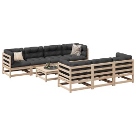 8-piece solid pine wood garden sofa set by vidaXL, Garden sets - Ref: Foro24-3299319, Price: 417,76 €, Discount: %