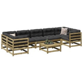 Set Gartensofas 8-teilig mit Kissen aus imprägniertem Zirbenholz von vidaXL, Gartensets - Ref: Foro24-3299338, Preis: 826,99 ...