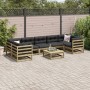 Set Gartensofas 8-teilig mit Kissen aus imprägniertem Zirbenholz von vidaXL, Gartensets - Ref: Foro24-3299338, Preis: 829,02 ...