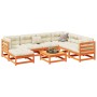 8-piece garden sofa set made of solid pine wood with a brown wax finish. by vidaXL, Garden sets - Ref: Foro24-3299553, Price:...