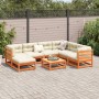 8-piece garden sofa set made of solid pine wood with a brown wax finish. by vidaXL, Garden sets - Ref: Foro24-3299553, Price:...