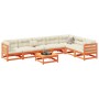 8-piece garden sofa set made of solid pine wood with a brown wax finish. by vidaXL, Garden sets - Ref: Foro24-3299475, Price:...