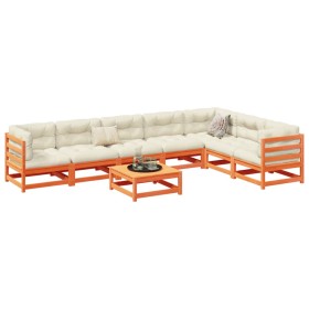 Set Gartensofas 8-tlg. massives Kiefernholz wachsbraun von vidaXL, Gartensets - Ref: Foro24-3299475, Preis: 502,99 €, Rabatt: %