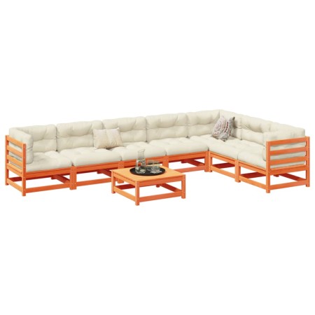 Set Gartensofas 8-tlg. massives Kiefernholz wachsbraun von vidaXL, Gartensets - Ref: Foro24-3299475, Preis: 490,49 €, Rabatt: %