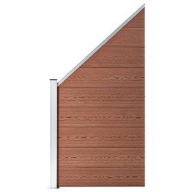 Panel de valla WPC marrón 95x(105-180) cm de vidaXL, Paneles de vallas - Ref: Foro24-49070, Precio: 144,53 €, Descuento: %