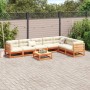 8-piece garden sofa set made of solid pine wood with a brown wax finish. by vidaXL, Garden sets - Ref: Foro24-3299475, Price:...