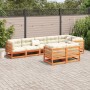 8-piece garden sofa set with pine wood furniture and brown wax cushions by vidaXL, Garden sets - Ref: Foro24-3299505, Price: ...