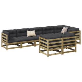 Set Gartensofas 8-teilig mit Kissen aus imprägniertem Zirbenholz von vidaXL, Gartensets - Ref: Foro24-3299507, Preis: 886,19 ...