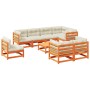 Set mit 9 Gartensofas mit Kissen aus Zirbenholz wachsbraun von vidaXL, Gartensets - Ref: Foro24-3299513, Preis: 1,00 €, Rabat...