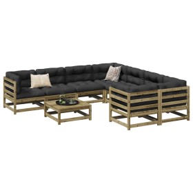 Set aus 9 Gartensofas mit Kissen aus imprägniertem Kiefernholz von vidaXL, Gartensets - Ref: Foro24-3299373, Preis: 912,99 €,...