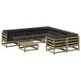 Set aus 9 Gartensofas mit Kissen aus imprägniertem Kiefernholz von vidaXL, Gartensets - Ref: Foro24-3299373, Preis: 917,91 €,...