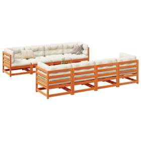 Set mit 9 Gartensofas mit Kissen aus Zirbenholz wachsbraun von vidaXL, Gartensets - Ref: Foro24-3299359, Preis: 1,00 €, Rabat...