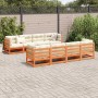 9-piece garden sofa set with pine wood furniture and brown wax cushions by vidaXL, Garden sets - Ref: Foro24-3299359, Price: ...