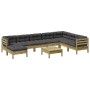 Set aus 9 Gartensofas mit Kissen aus imprägniertem Kiefernholz von vidaXL, Gartensets - Ref: Foro24-3299591, Preis: 751,05 €,...