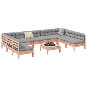 Set aus 10 Gartensofas mit Kissen aus Douglasienholz von vidaXL, Gartensets - Ref: Foro24-3299601, Preis: 869,99 €, Rabatt: %