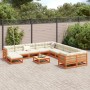 Set de sofás jardín 12 pzas con cojines madera pino marrón cera de vidaXL, Conjuntos de jardín - Ref: Foro24-3299655, Precio:...