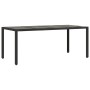 Mesa de jardín superficie de vidrio ratán PE negro 190x90x75 cm de vidaXL, Mesas de jardín - Ref: Foro24-365592, Precio: 168,...