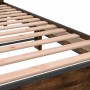 Engineered wood bed frame metal smoke oak 75x190 cm by vidaXL, Beds and slatted bases - Ref: Foro24-845749, Price: 94,51 €, D...