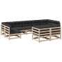 Set mit 9 Gartensofas mit Kissen aus massivem Zirbenholz von vidaXL, Gartensets - Ref: Foro24-3299629, Preis: 884,18 €, Rabat...