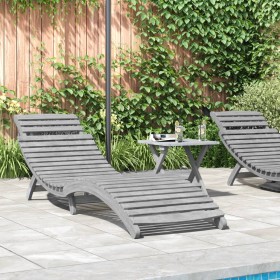 Lounger with solid gray acacia wood table by vidaXL, Loungers - Ref: Foro24-363280, Price: 115,74 €, Discount: %