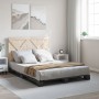 Bed frame with gray pine wood headboard 140x200 cm by vidaXL, Beds and slatted bases - Ref: Foro24-3281582, Price: 212,96 €, ...