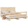 Bed frame with solid pine wood headboard 200x200cm by vidaXL, Beds and slatted bases - Ref: Foro24-3281561, Price: 253,99 €, ...