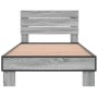 Estructura cama madera ingeniería metal gris Sonoma 100x200 cm de vidaXL, Camas y somieres - Ref: Foro24-845740, Precio: 105,...