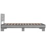 Estructura cama madera ingeniería metal gris Sonoma 100x200 cm de vidaXL, Camas y somieres - Ref: Foro24-845740, Precio: 105,...