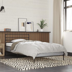 Sonoma gray metal engineered wood bed frame 90x190 cm by vidaXL, Beds and slatted bases - Ref: Foro24-845630, Price: 101,24 €...