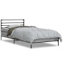 Estructura cama madera ingeniería metal gris Sonoma 90x190 cm de vidaXL, Camas y somieres - Ref: Foro24-845630, Precio: 101,2...