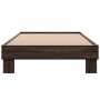 Estructura cama madera ingeniería metal marrón roble 100x200 cm de vidaXL, Camas y somieres - Ref: Foro24-845871, Precio: 90,...