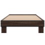 Estructura cama madera ingeniería metal marrón roble 90x190 cm de vidaXL, Camas y somieres - Ref: Foro24-845886, Precio: 86,9...