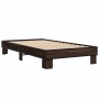 Engineered wood metal bed frame oak brown 90x190 cm by vidaXL, Beds and slatted bases - Ref: Foro24-845886, Price: 86,97 €, D...