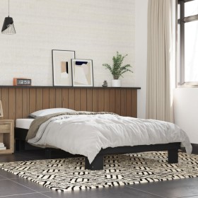 Engineered wood and black metal bed frame 100x200 cm by vidaXL, Beds and slatted bases - Ref: Foro24-845867, Price: 90,62 €, ...