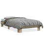 Estructura cama madera ingeniería metal roble Sonoma 90x200 cm de vidaXL, Camas y somieres - Ref: Foro24-845873, Precio: 86,1...