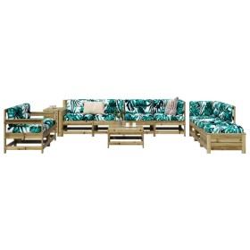 Set Gartensofas 11 Stück imprägniertes Kiefernholz von vidaXL, Gartensets - Ref: Foro24-3250631, Preis: 716,24 €, Rabatt: %