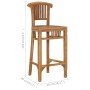 Solid Teak Wood Kitchen Stool by vidaXL, Kitchen stools - Ref: Foro24-49428, Price: 133,00 €, Discount: %